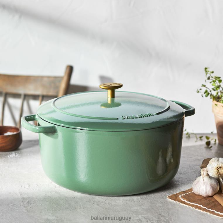 utensilios de cocina H4LLR10 bellamonte 7.5 qt, redonda, cocotte, verde BALLARINI