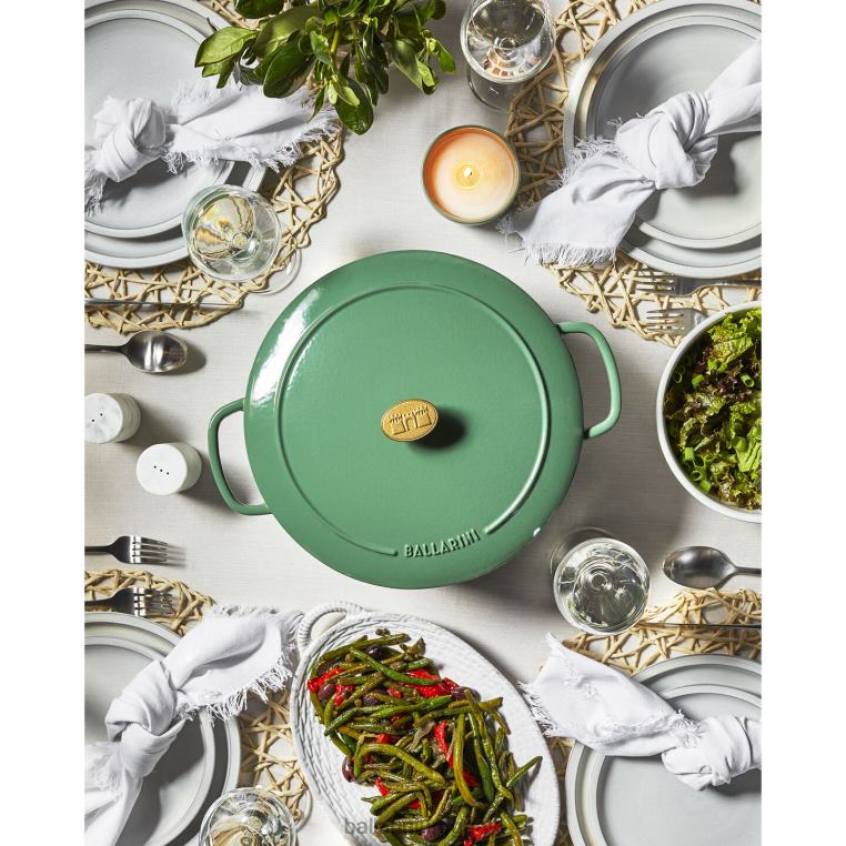 utensilios de cocina H4LLR10 bellamonte 7.5 qt, redonda, cocotte, verde BALLARINI
