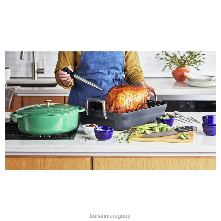utensilios de cocina H4LLR10 bellamonte 7.5 qt, redonda, cocotte, verde BALLARINI