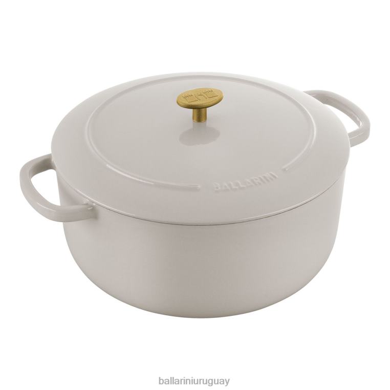 utensilios de cocina H4LLR11 bellamonte 7.5 qt, redonda, cocotte, blanco marfil BALLARINI