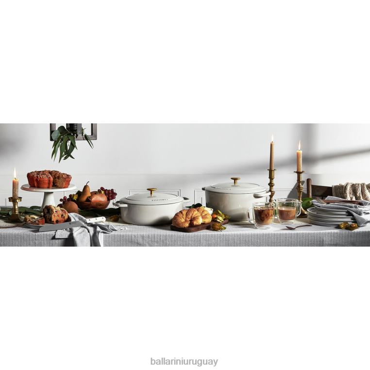 utensilios de cocina H4LLR11 bellamonte 7.5 qt, redonda, cocotte, blanco marfil BALLARINI