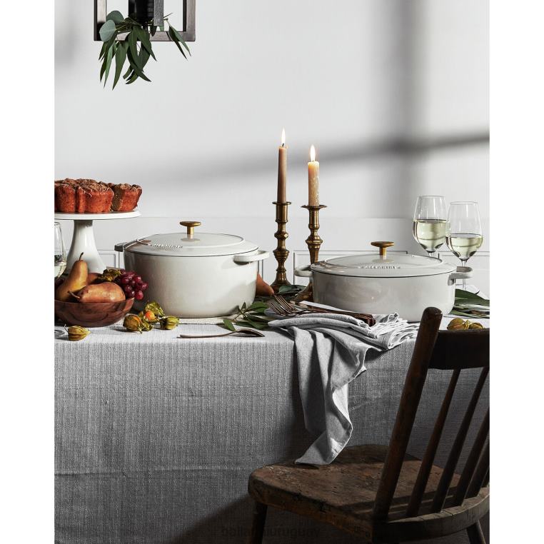 utensilios de cocina H4LLR11 bellamonte 7.5 qt, redonda, cocotte, blanco marfil BALLARINI