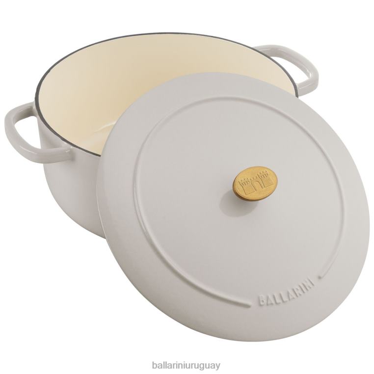 utensilios de cocina H4LLR11 bellamonte 7.5 qt, redonda, cocotte, blanco marfil BALLARINI