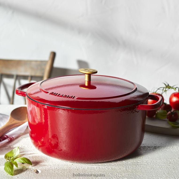 utensilios de cocina H4LLR12 bellamonte 7.5 qt, redonda, cocotte, roja BALLARINI