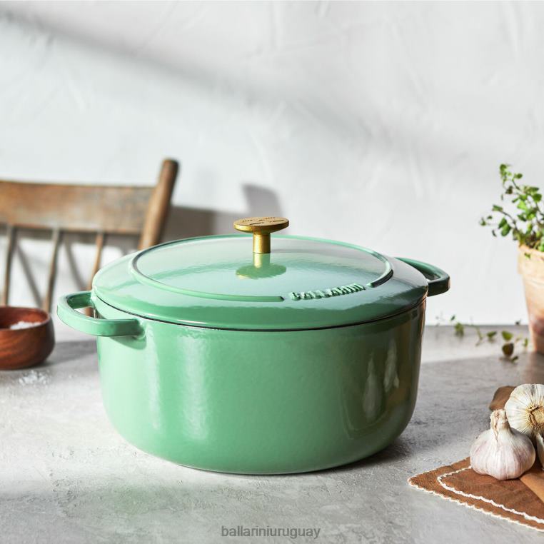 utensilios de cocina H4LLR28 bellamonte 5.75 qt, redonda, cocotte, verde BALLARINI