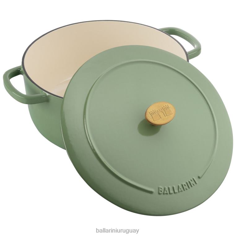 utensilios de cocina H4LLR28 bellamonte 5.75 qt, redonda, cocotte, verde BALLARINI