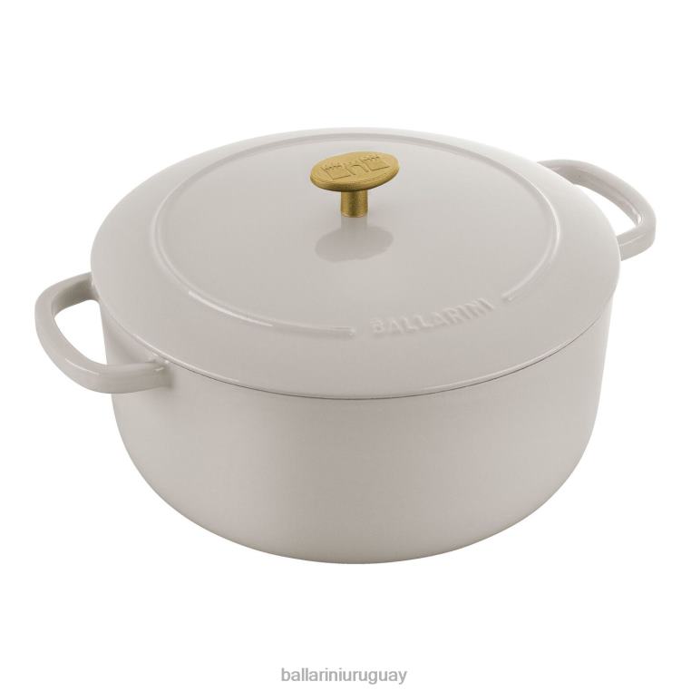 utensilios de cocina H4LLR29 bellamonte 5.75 qt, redonda, cocotte, blanco marfil BALLARINI