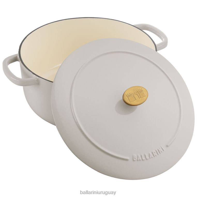 utensilios de cocina H4LLR29 bellamonte 5.75 qt, redonda, cocotte, blanco marfil BALLARINI