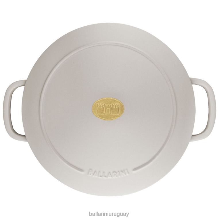 utensilios de cocina H4LLR29 bellamonte 5.75 qt, redonda, cocotte, blanco marfil BALLARINI