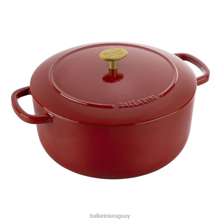 utensilios de cocina H4LLR30 bellamonte 5.75 qt, redonda, cocotte, roja BALLARINI