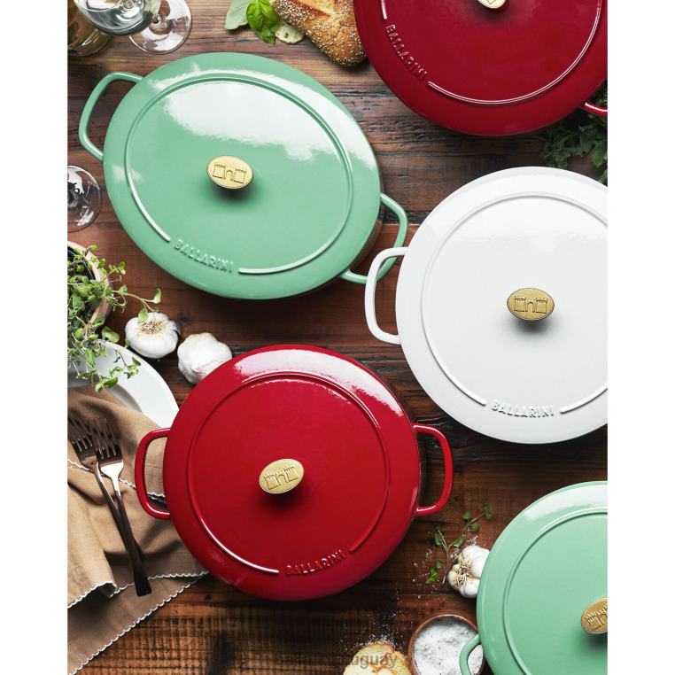 utensilios de cocina H4LLR30 bellamonte 5.75 qt, redonda, cocotte, roja BALLARINI