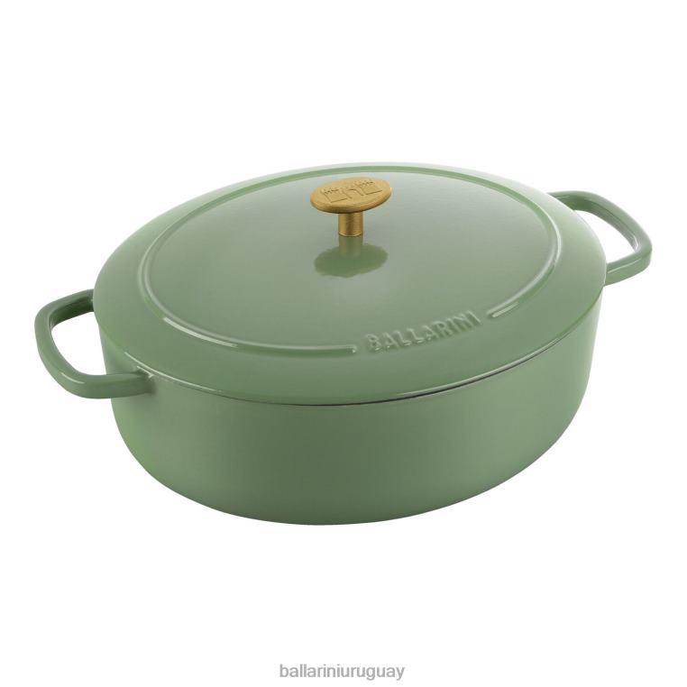 utensilios de cocina H4LLR51 bellamonte 4.75 qt, ovalada, cocotte, verde BALLARINI