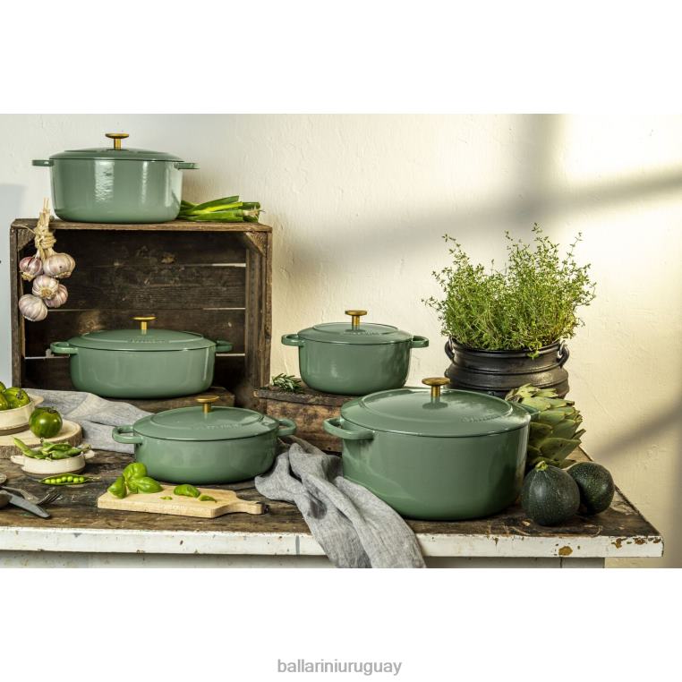 utensilios de cocina H4LLR51 bellamonte 4.75 qt, ovalada, cocotte, verde BALLARINI