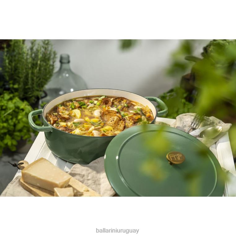 utensilios de cocina H4LLR51 bellamonte 4.75 qt, ovalada, cocotte, verde BALLARINI