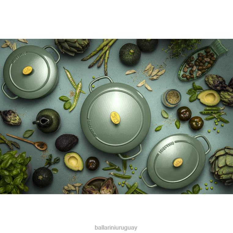 utensilios de cocina H4LLR51 bellamonte 4.75 qt, ovalada, cocotte, verde BALLARINI