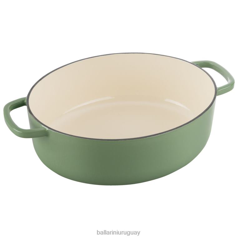 utensilios de cocina H4LLR51 bellamonte 4.75 qt, ovalada, cocotte, verde BALLARINI