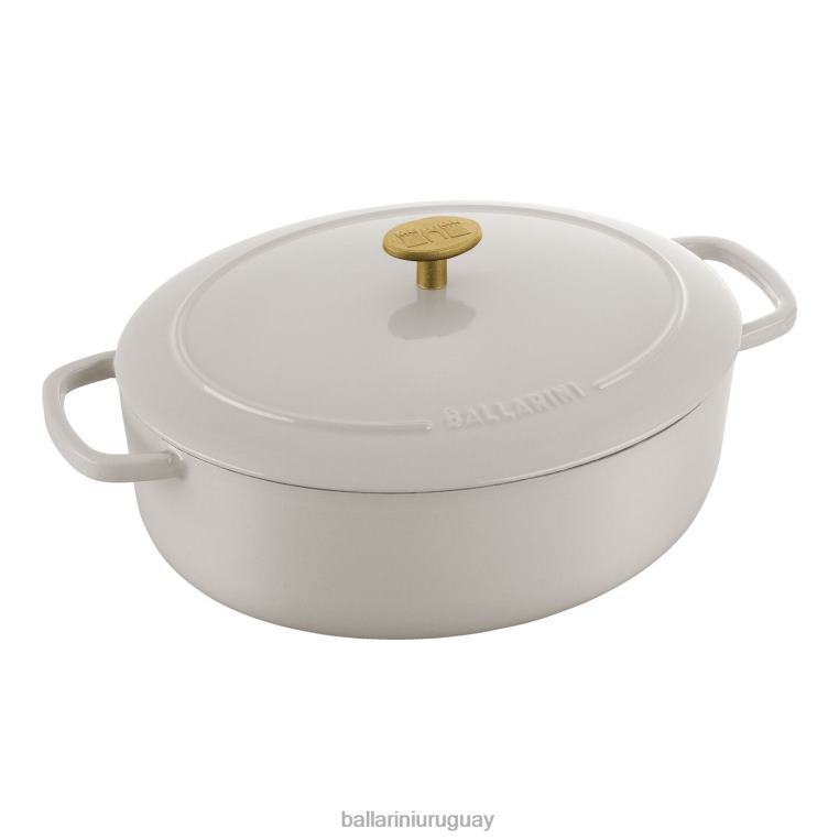 utensilios de cocina H4LLR52 bellamonte 4.75 qt, ovalada, cocotte, blanco marfil BALLARINI