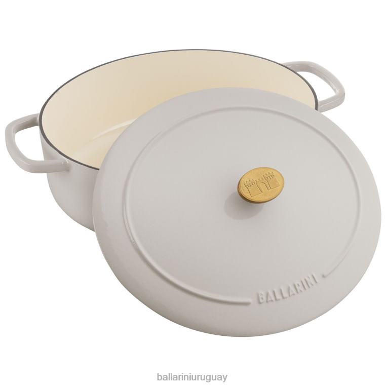 utensilios de cocina H4LLR52 bellamonte 4.75 qt, ovalada, cocotte, blanco marfil BALLARINI