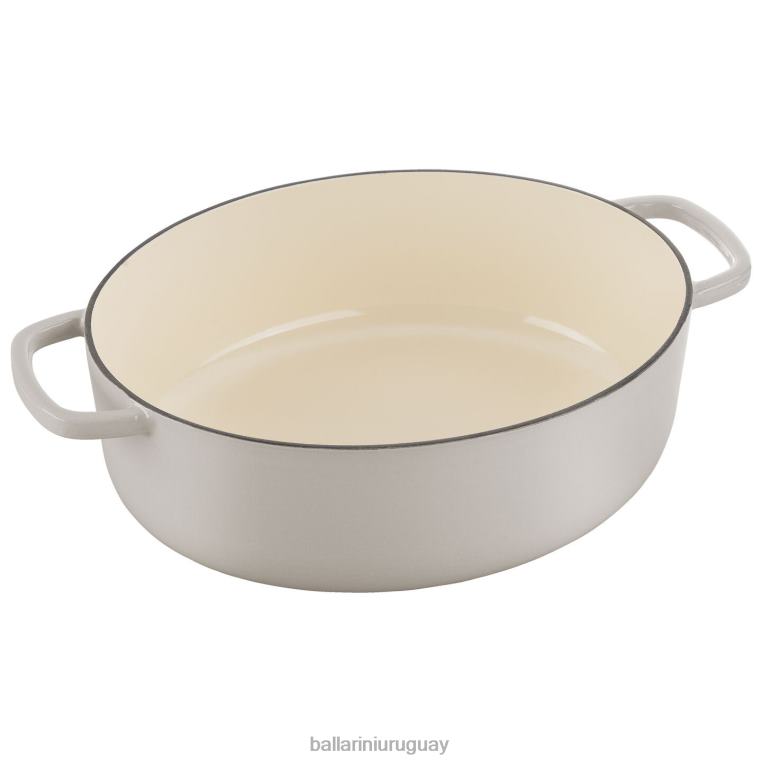 utensilios de cocina H4LLR52 bellamonte 4.75 qt, ovalada, cocotte, blanco marfil BALLARINI