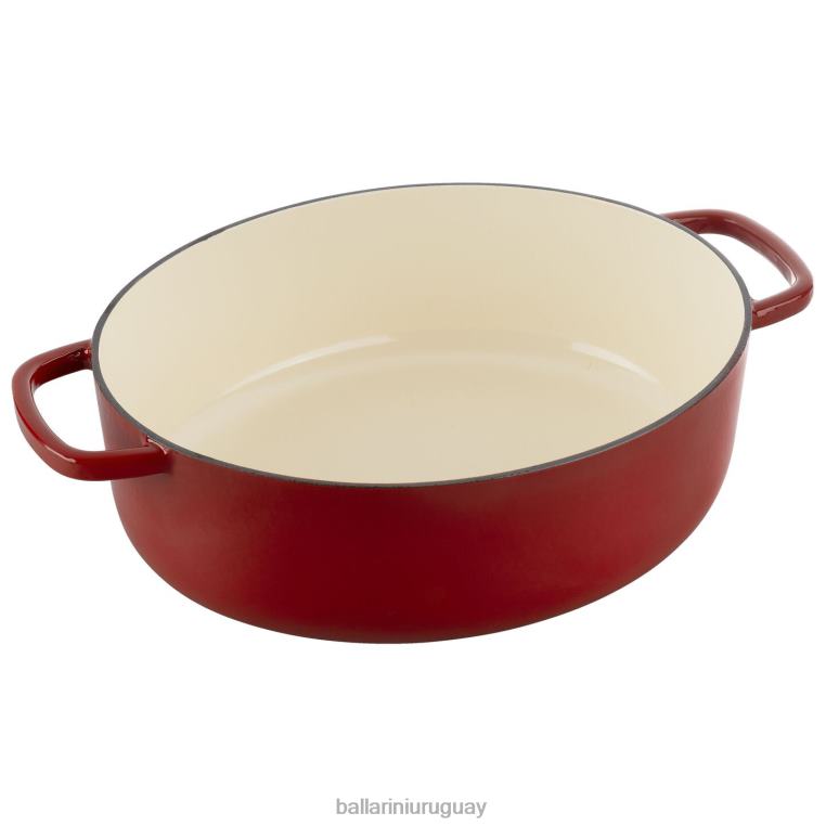 utensilios de cocina H4LLR53 bellamonte 4.75 qt, ovalada, cocotte, roja BALLARINI