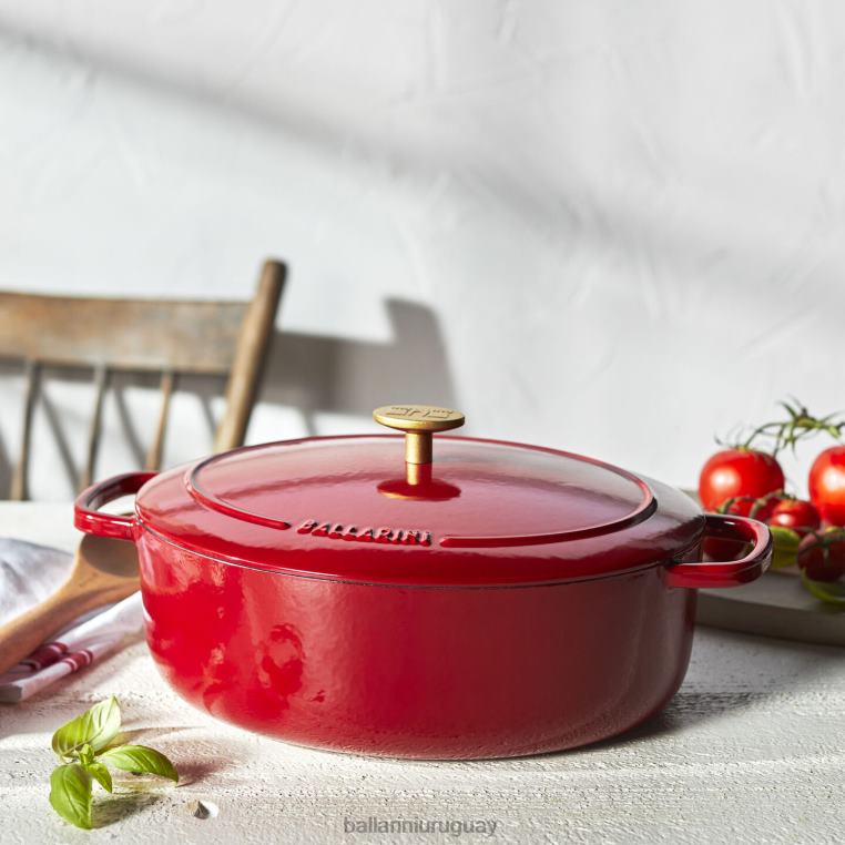 utensilios de cocina H4LLR53 bellamonte 4.75 qt, ovalada, cocotte, roja BALLARINI