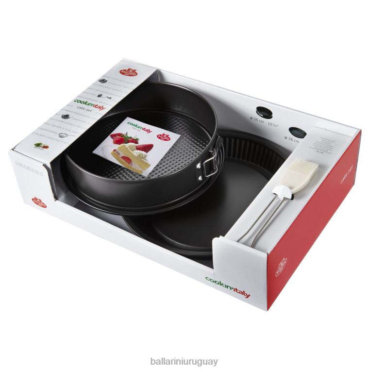 utensilios de cocina H4LLR95 cookin'italy juego de moldes para pasteles redondos, 3 piezas, negro mate BALLARINI