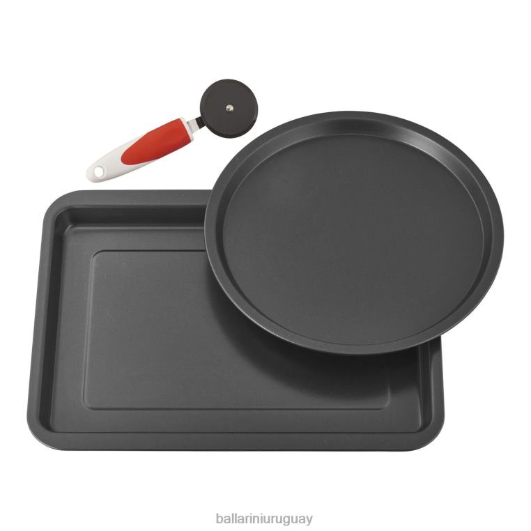 utensilios de cocina H4LLR9 cookin'italy juego de moldes para pizza de 3 piezas, negro mate BALLARINI