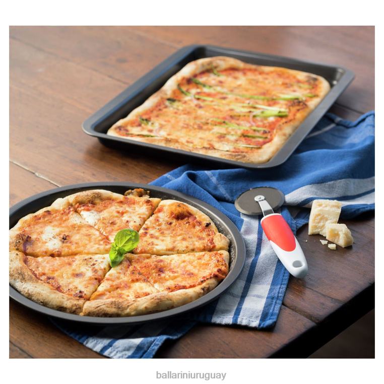 utensilios de cocina H4LLR9 cookin'italy juego de moldes para pizza de 3 piezas, negro mate BALLARINI