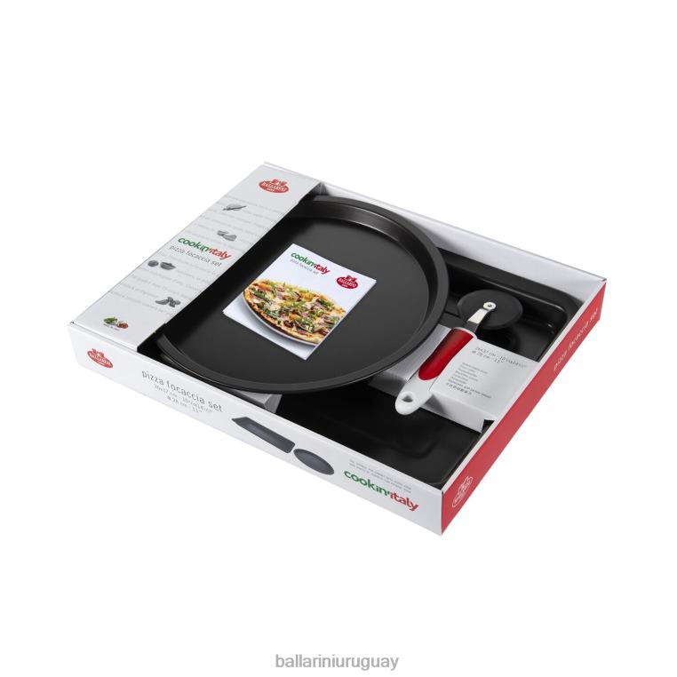 utensilios de cocina H4LLR9 cookin'italy juego de moldes para pizza de 3 piezas, negro mate BALLARINI